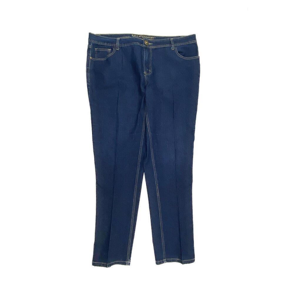 Ashley Stewart Average Skinny Women's size 18W Dark Wash‎ Blue Denim Jeans